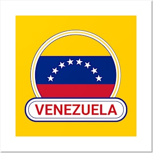 Venezuela Country Badge - Venezuela Flag Posters and Art